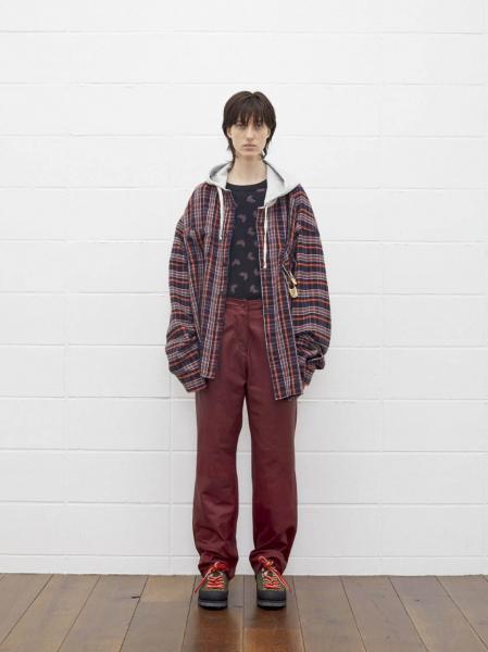 US1855 Hooded check shirt