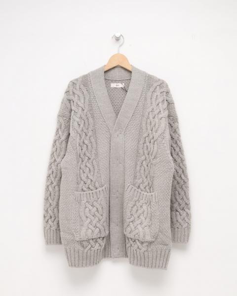 spanish merino & cashmere cable-knit BIG cardigan