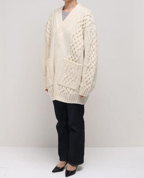 spanish merino & cashmere cable-knit BIG cardigan