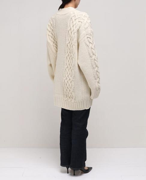 spanish merino & cashmere cable-knit BIG cardigan