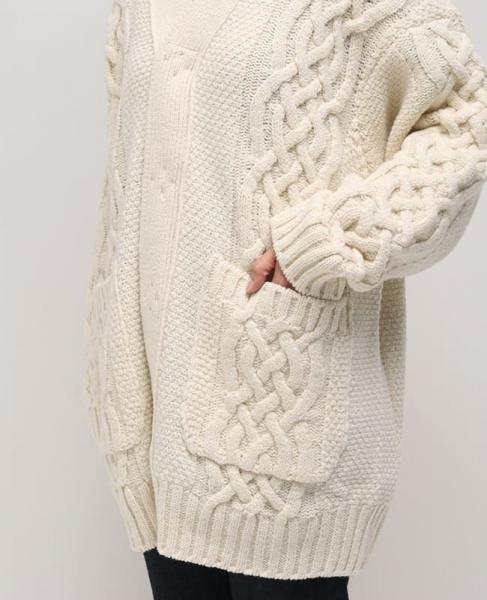 spanish merino & cashmere cable-knit BIG cardigan