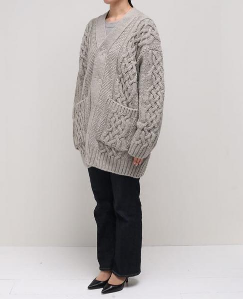 spanish merino & cashmere cable-knit BIG cardigan