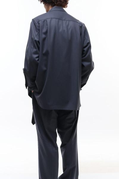 BIG FLAP LONG SHIRT DUSTY NAVY