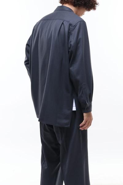 BIG FLAP LONG SHIRT DUSTY NAVY