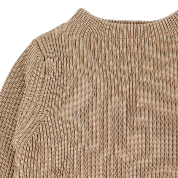 NAVY CREWNECK-CAMEL-