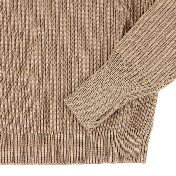 NAVY CREWNECK-CAMEL-