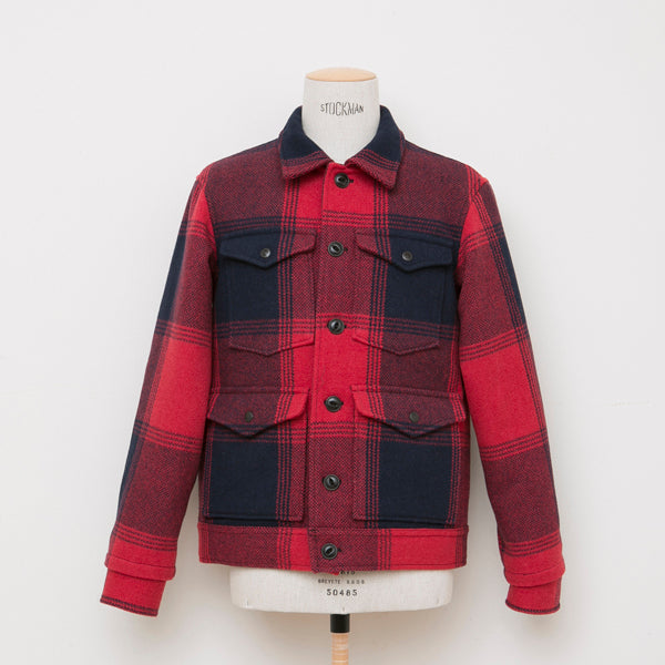 MOOSE/MELTON JACKET RED×NAVY