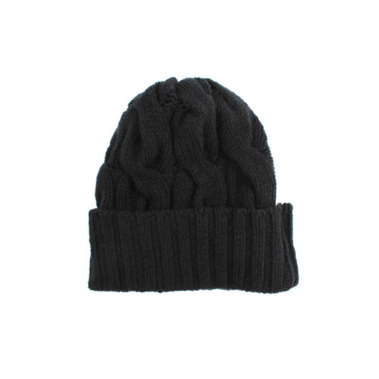 Knit cap -black-