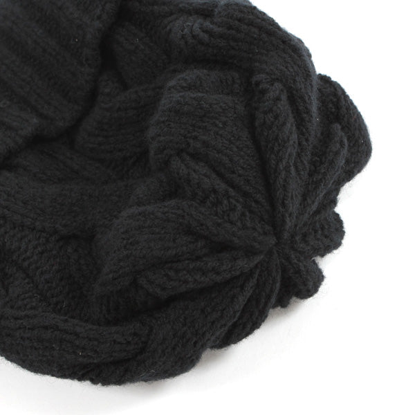 Knit cap -black-