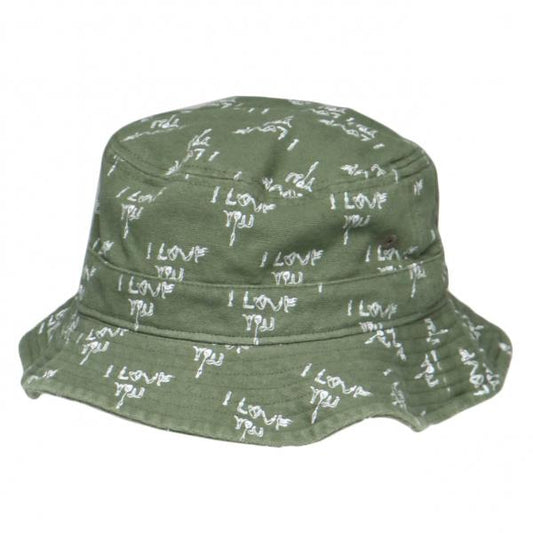 I Love You Twill Bucket Hat