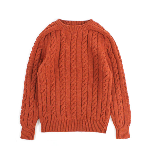 Crew Neck Cable Knit -tiger-