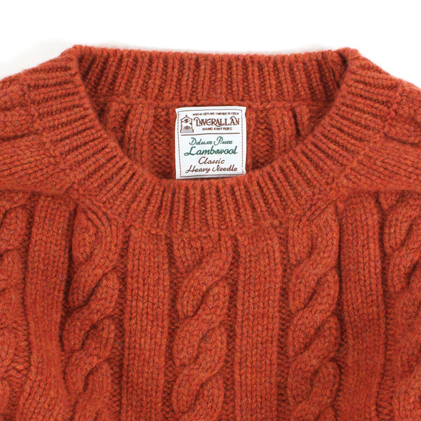 Crew Neck Cable Knit -tiger-