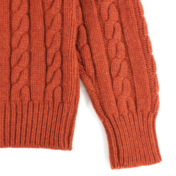 Crew Neck Cable Knit -tiger-