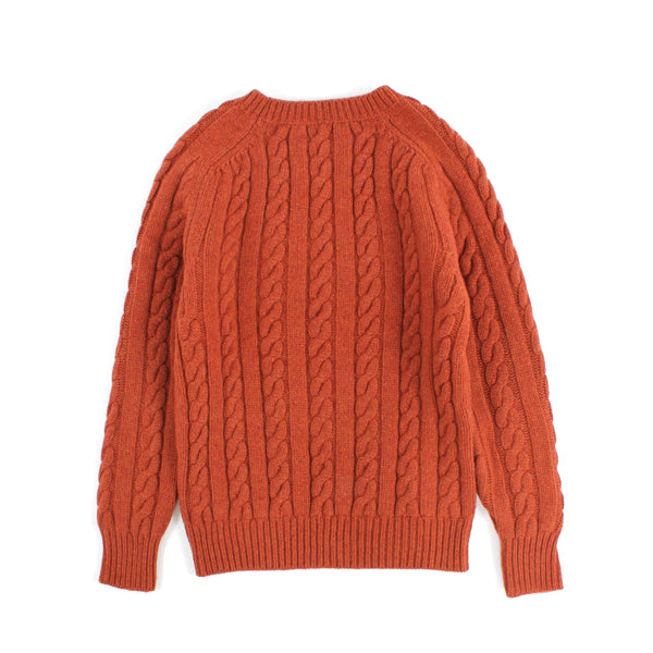 Crew Neck Cable Knit -tiger-