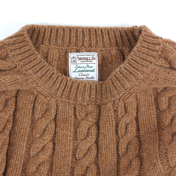 Crew Neck Cable Knit -driftwood-