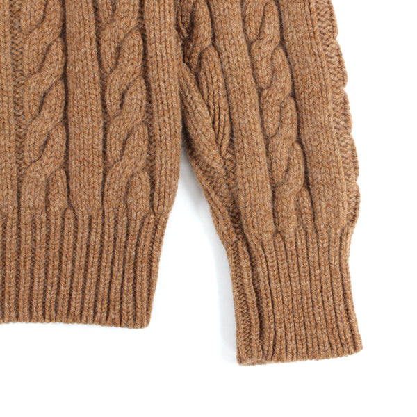 Crew Neck Cable Knit -driftwood-