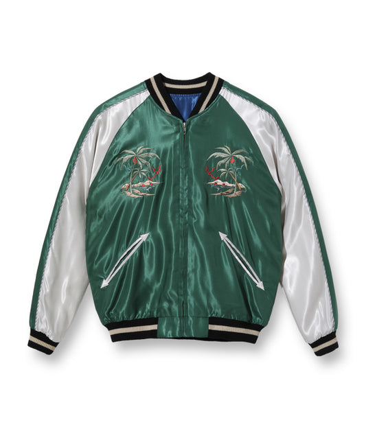 Late 1950s Style Acetate Souvenir Jacket “EAGLE & DRAGON” × “HAWAII MAP”