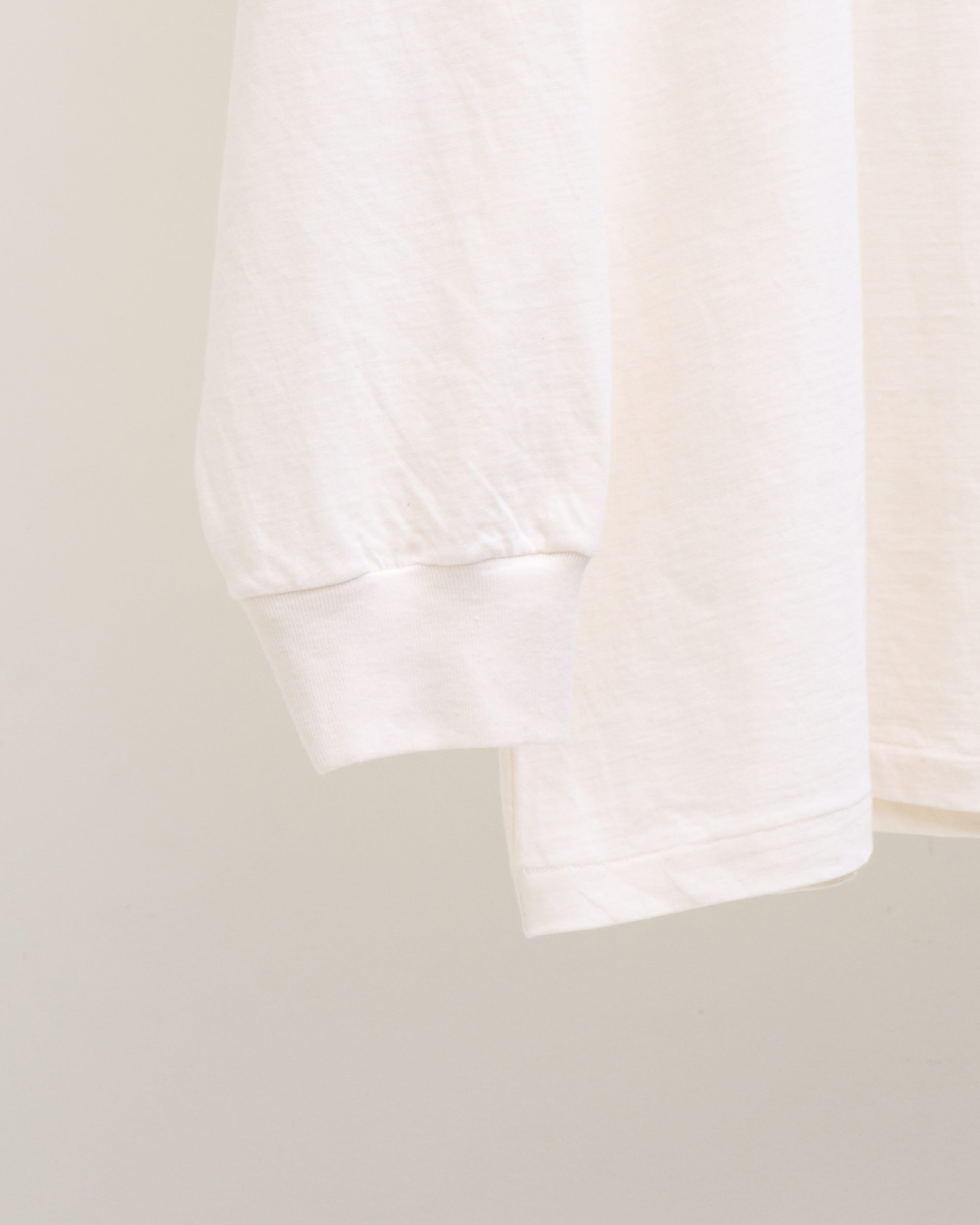 HARD TWIST COTTON CASHMERE L/S TEE WHITE