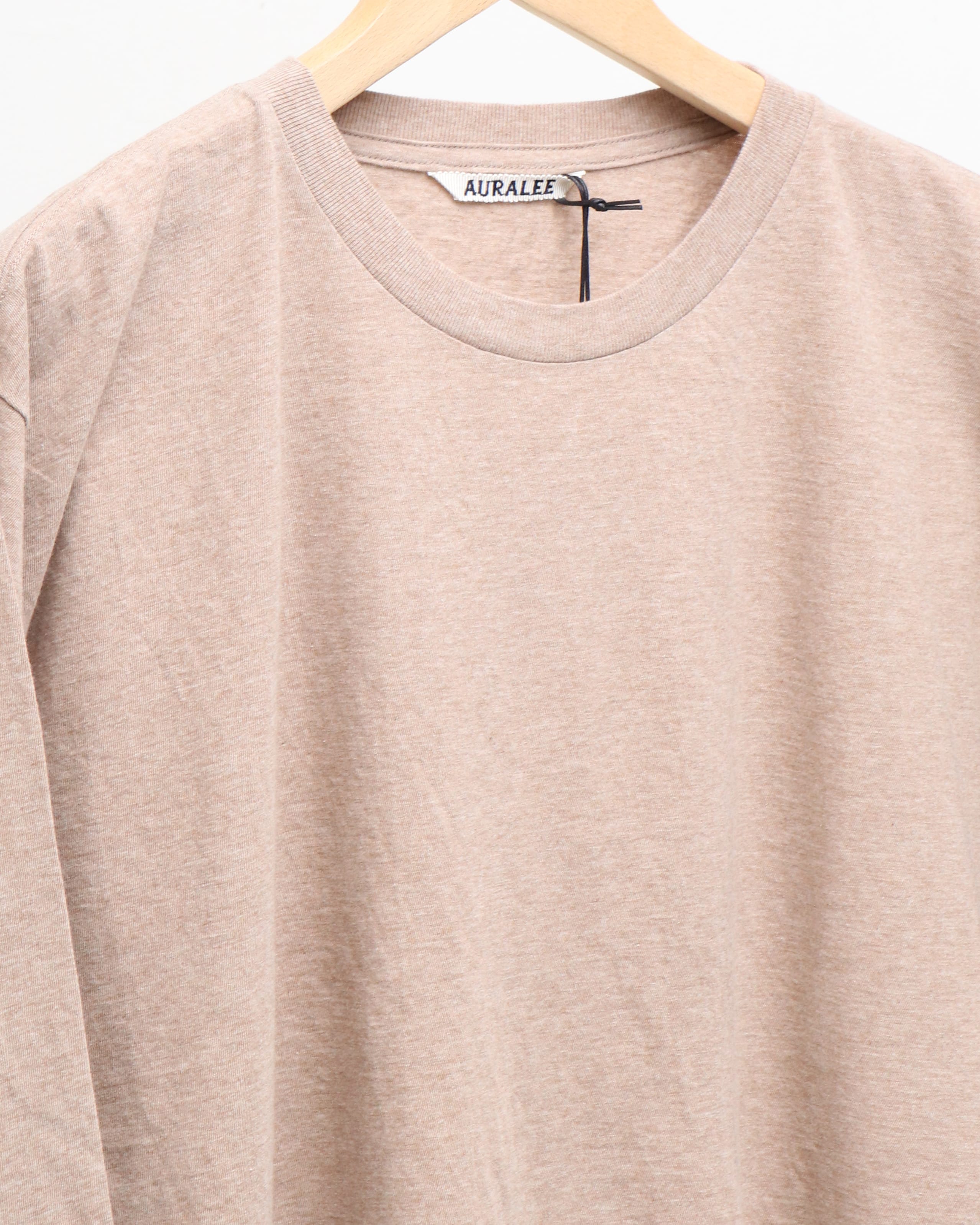 HARD TWIST COTTON CASHMERE L/S TEE TOP BEIGE