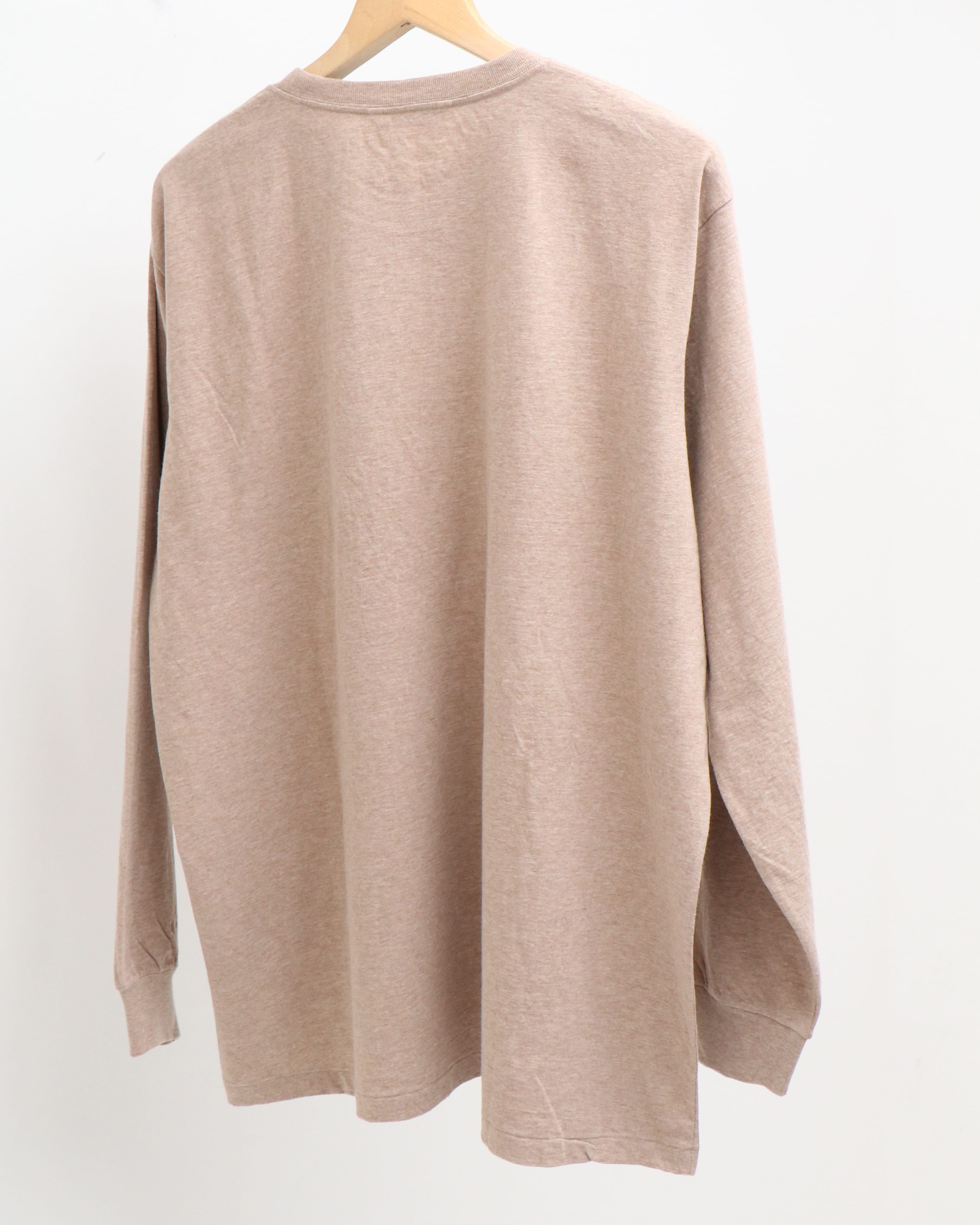 HARD TWIST COTTON CASHMERE L/S TEE TOP BEIGE – TIME AFTER TIME