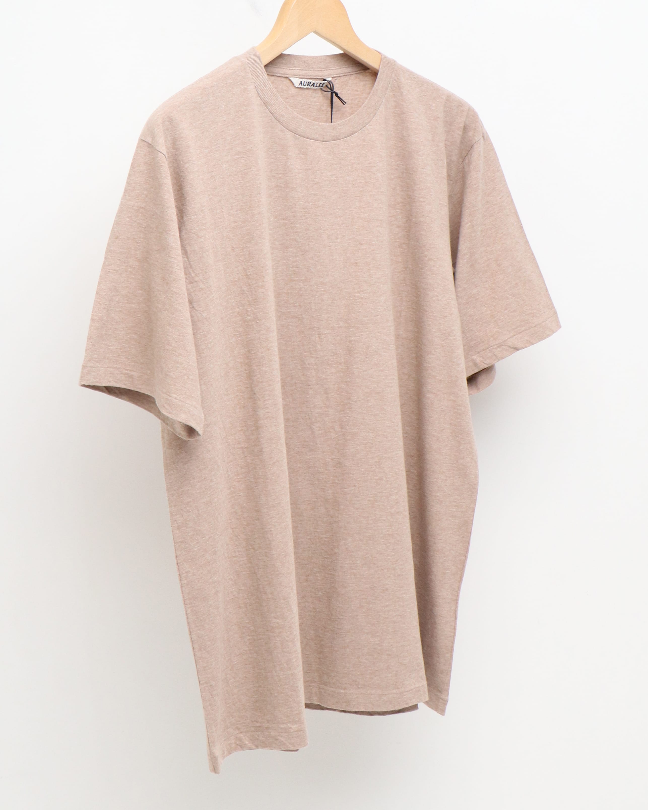 HARD TWIST COTTON CASHMERE TEE TOP BEIGE – TIME 