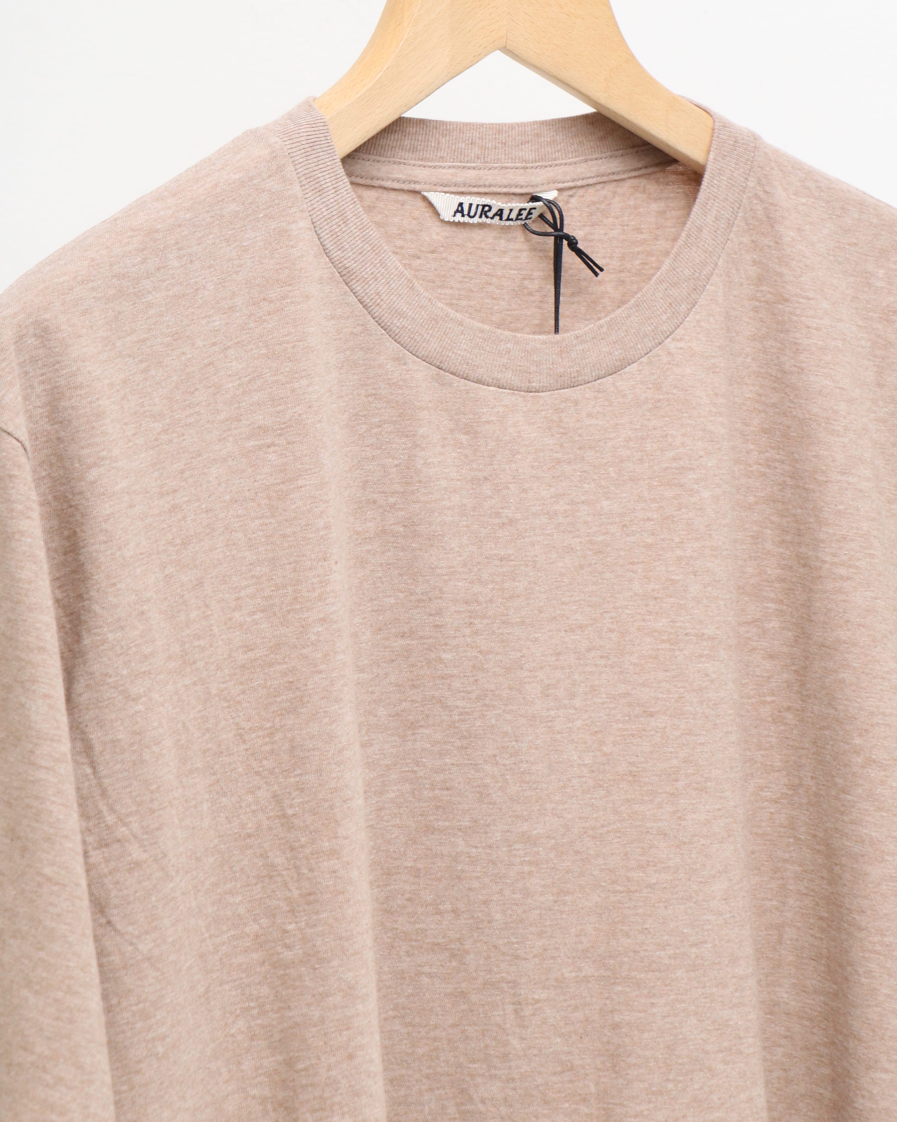 HARD TWIST COTTON CASHMERE TEE TOP BEIGE