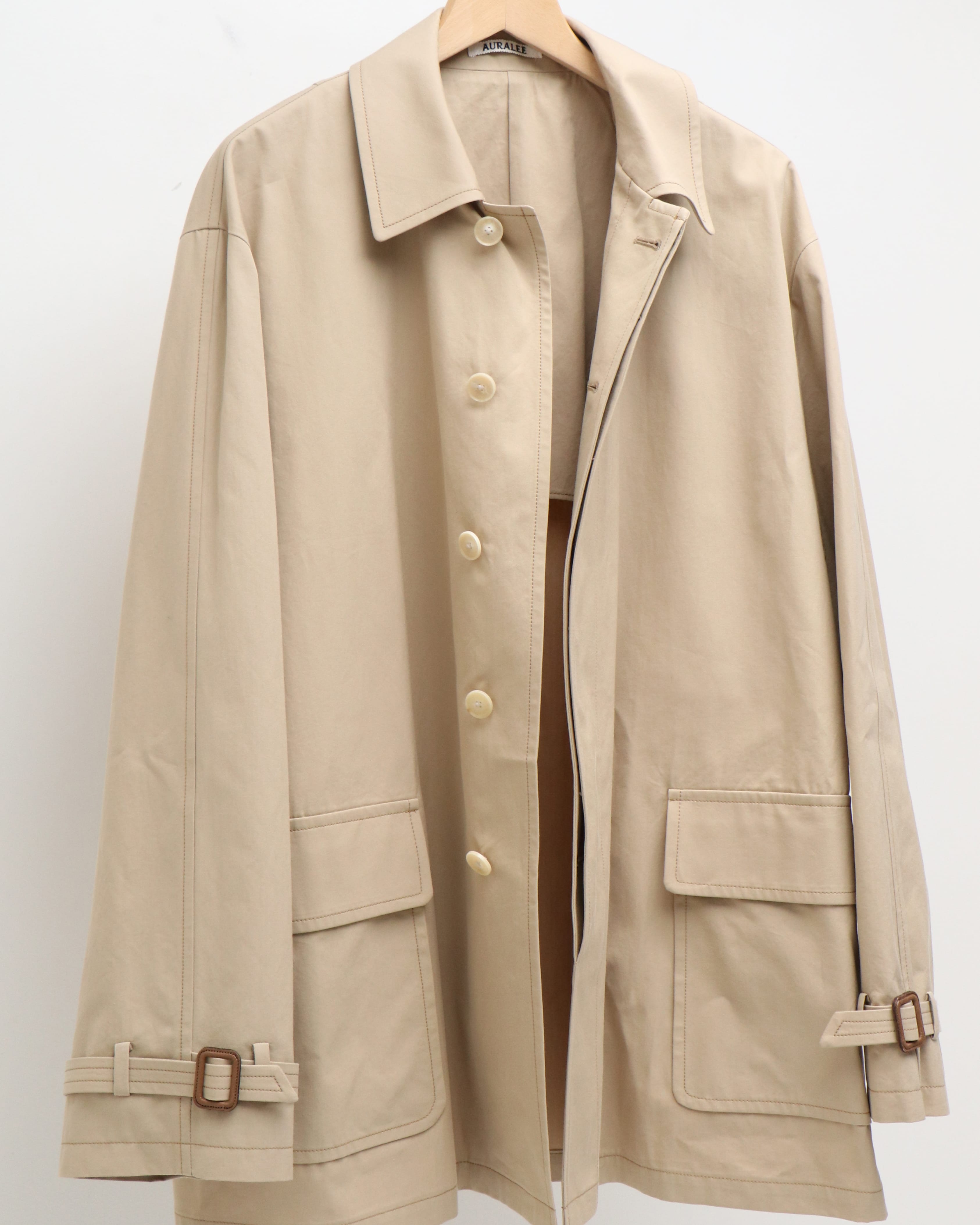 FINX HARD TWIST GABARDINE BLOUSON BEIGE CHAMBRAY