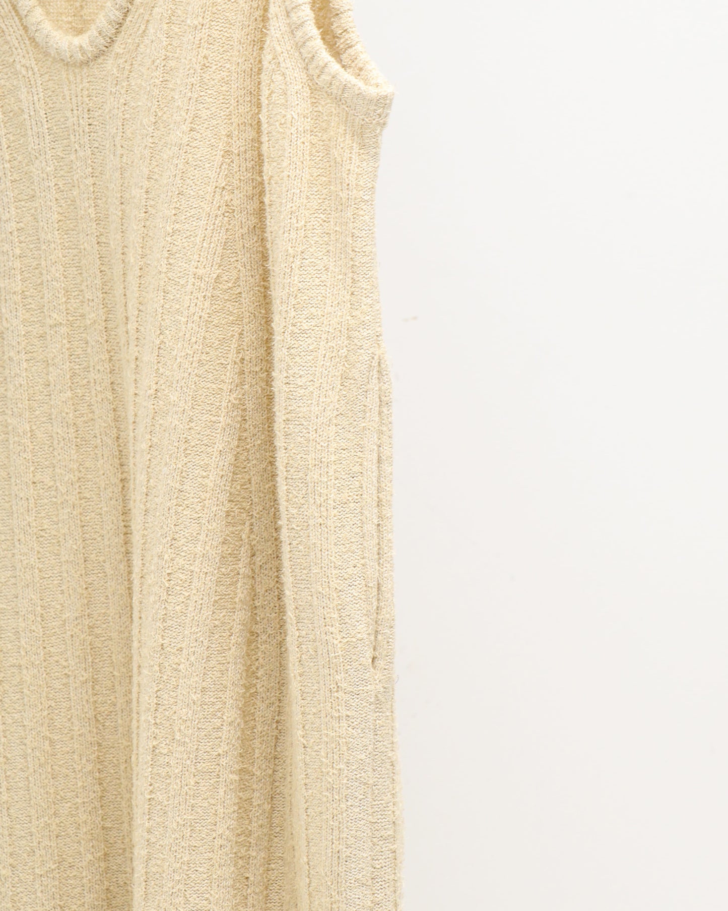 silk & cotton boucle ribbes-knit dress
