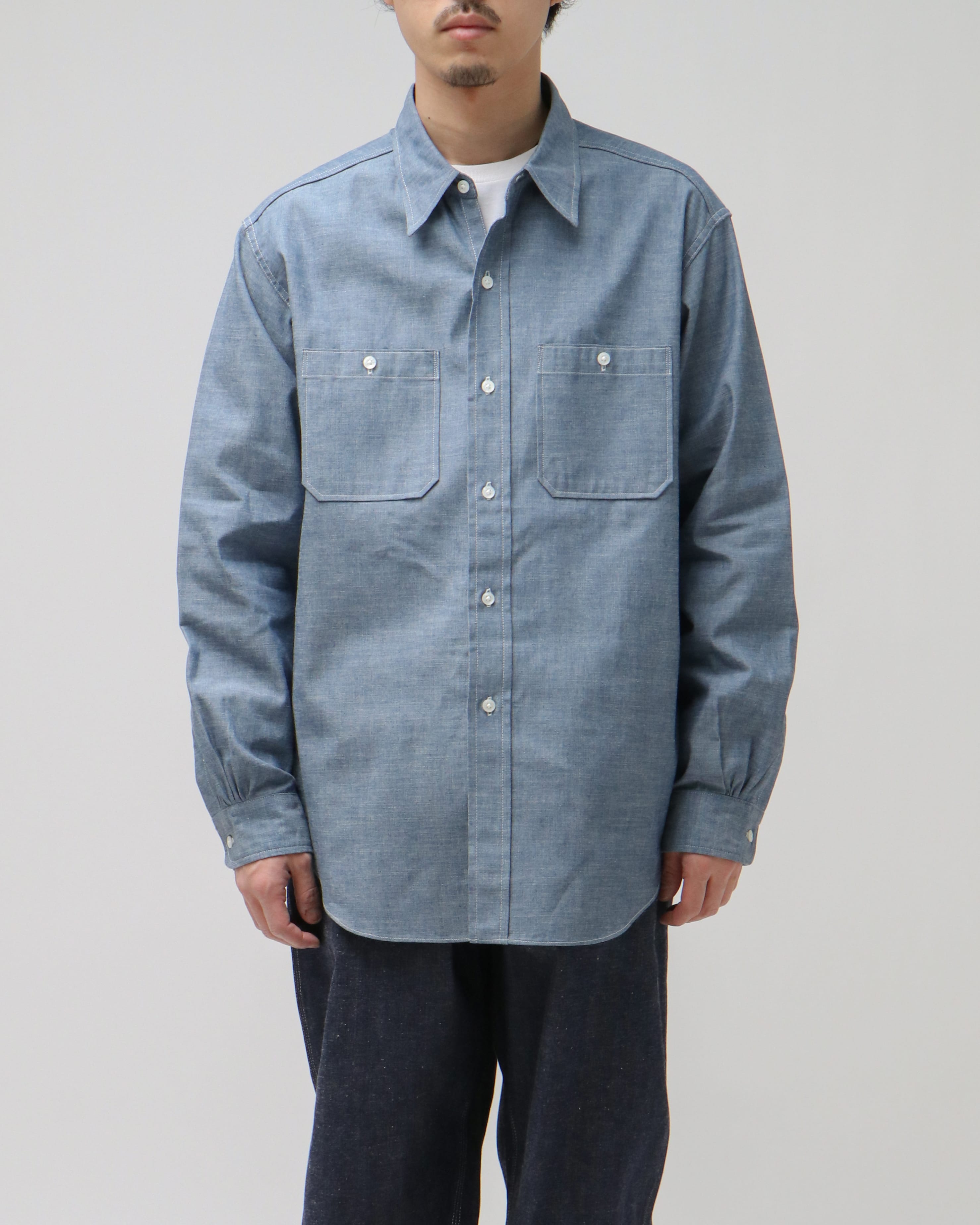 Rigid Chambray Shirt INDIGO – TIME AFTER TIME