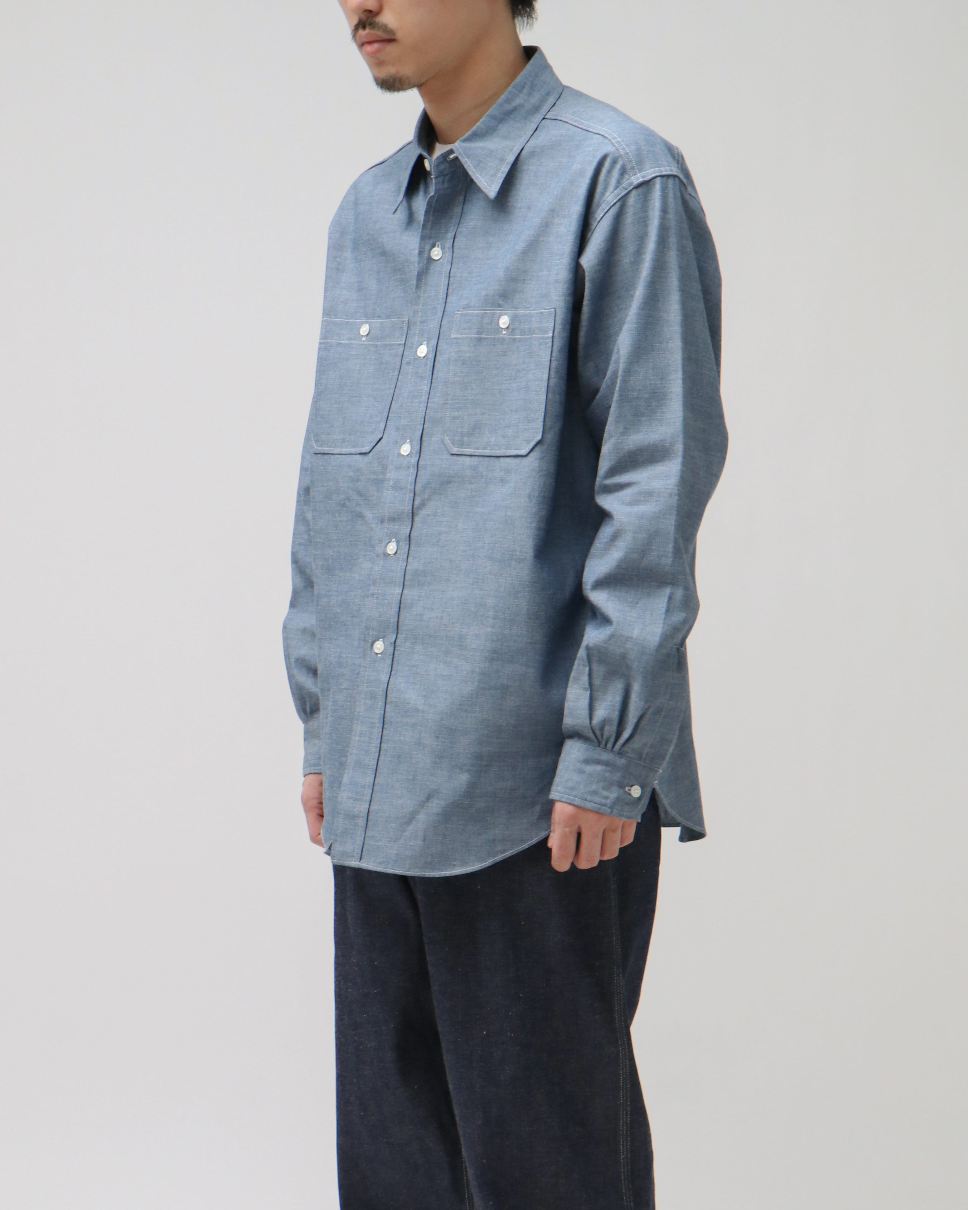 Rigid Chambray Shirt INDIGO – TIME AFTER TIME