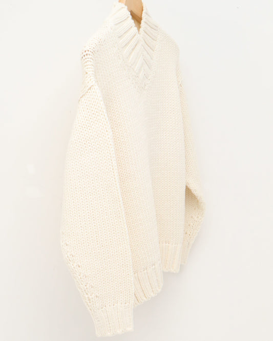 SUPER FINE WOOL AIRY KNIT V-NECK P/O