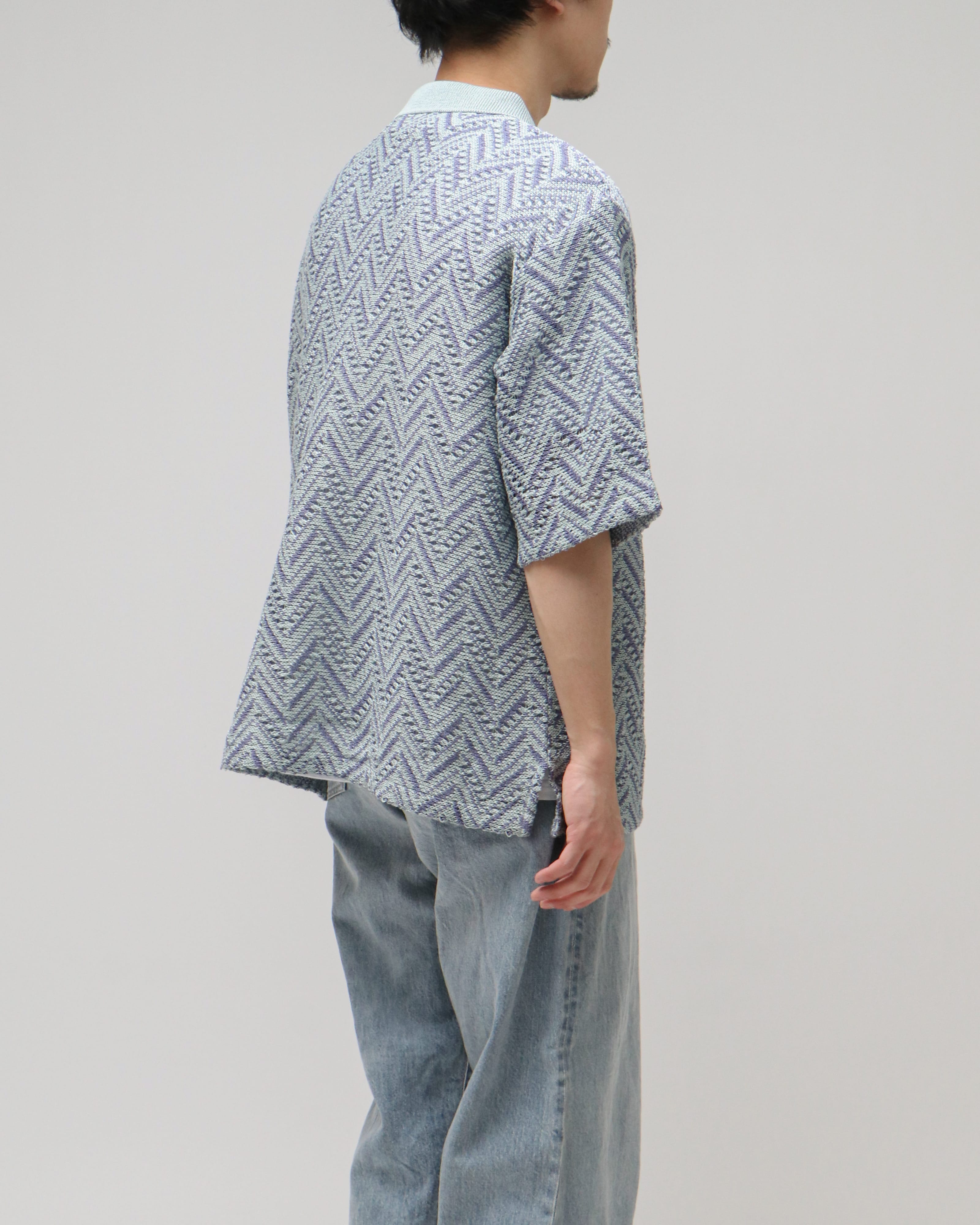 HERRINGBONE MESH SHIRT S/S MIST GREEN – TIME AFTER TIME