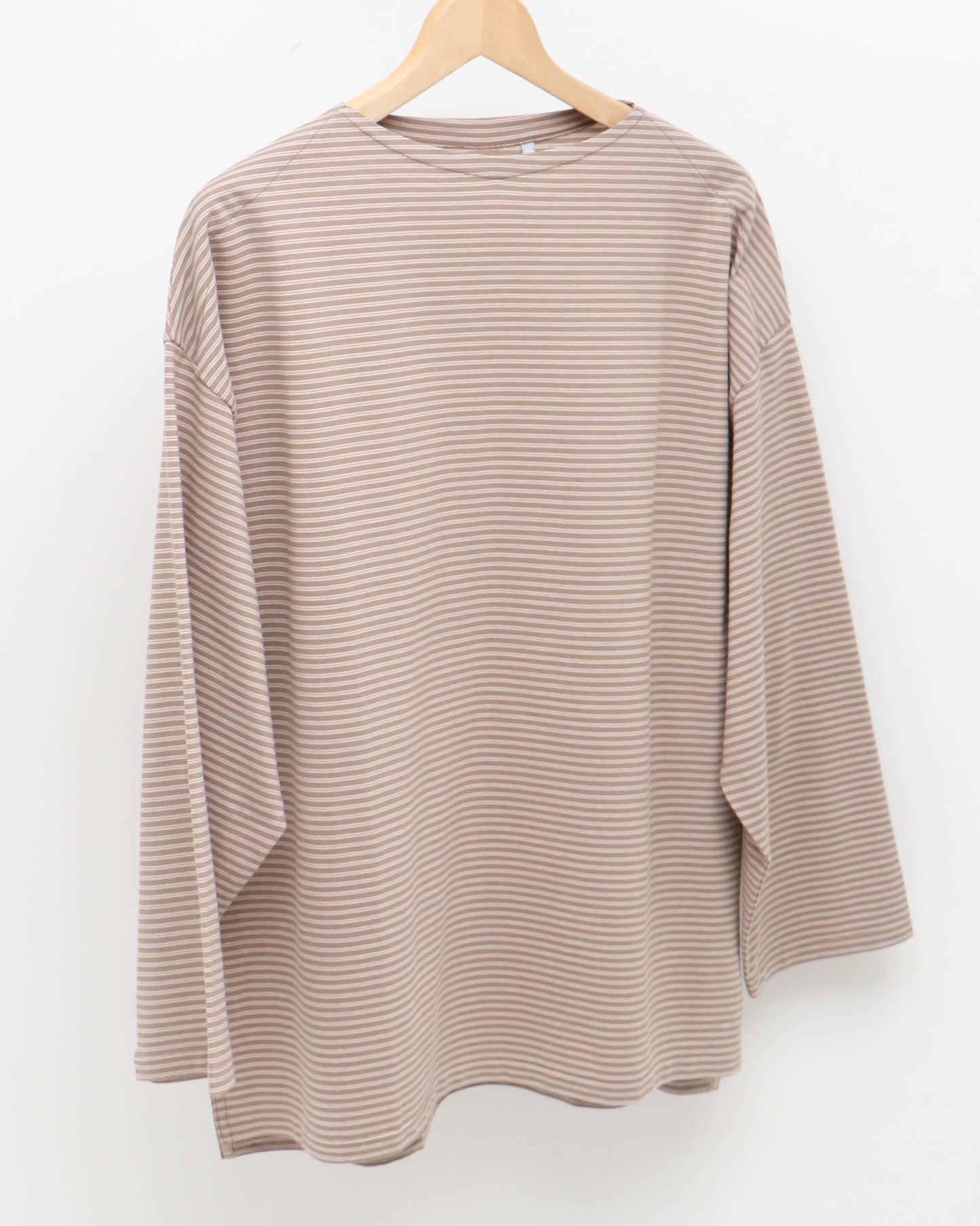 Hard Twisted Border Jersey Boatneck L/S Tee KHAKI BORDER