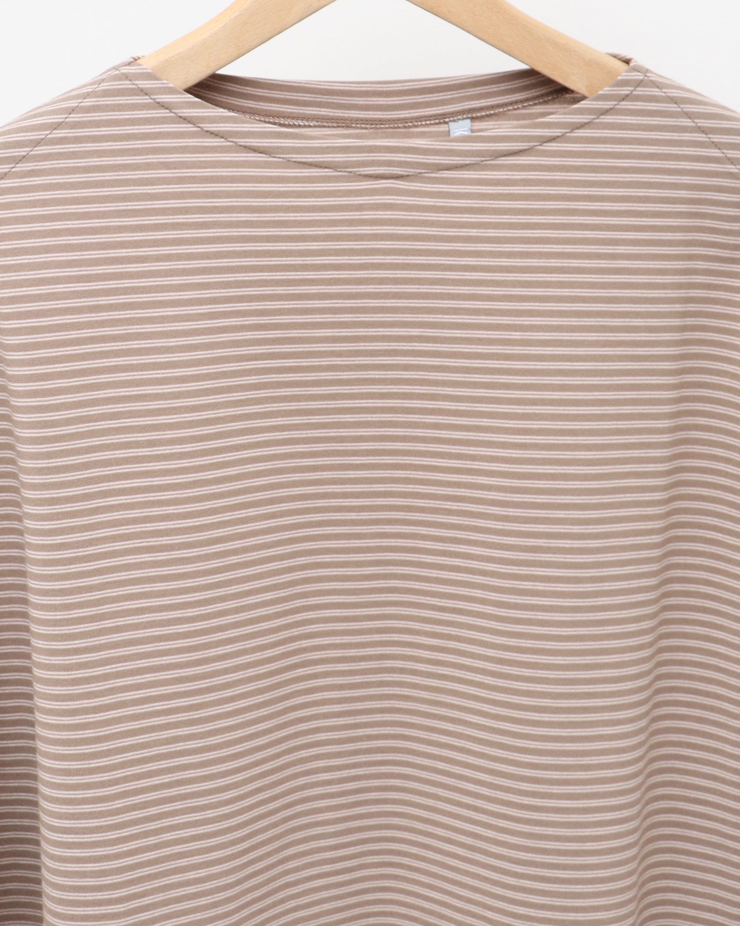 Hard Twisted Border Jersey Boatneck L/S Tee KHAKI BORDER