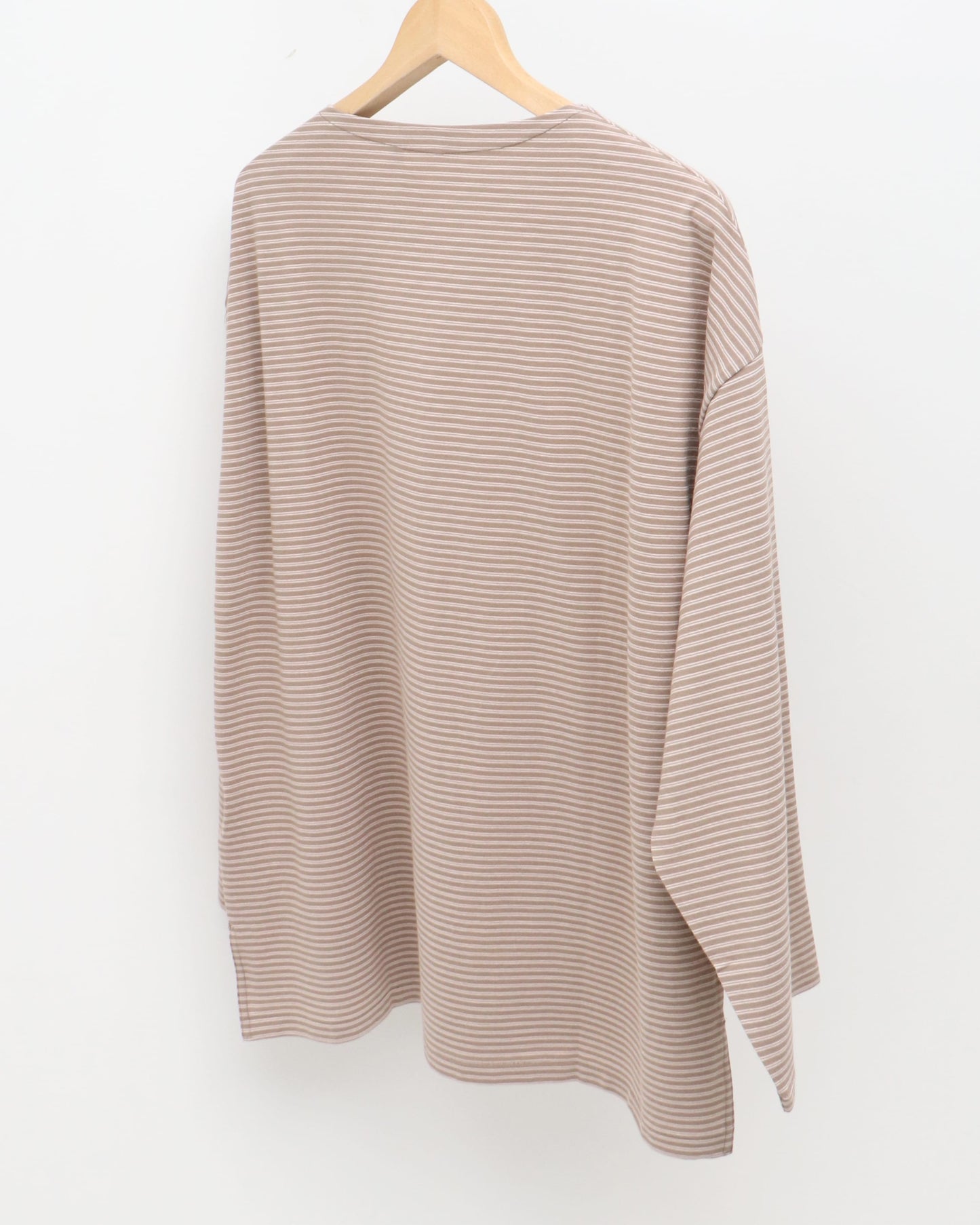 Hard Twisted Border Jersey Boatneck L/S Tee KHAKI BORDER