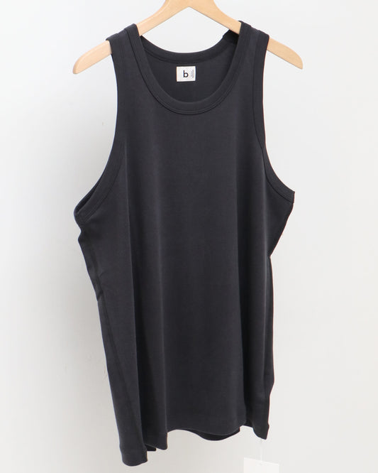 Silk Cotton 20/80 Tank Top INK BLACK