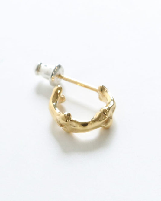 bone shaped earrings.-S-(9mm) GOLD