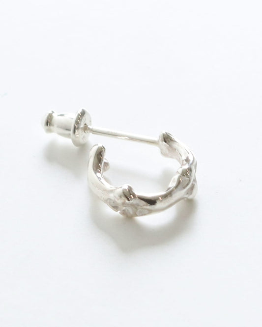 bone shaped earrings.-S-(9mm) SILVER