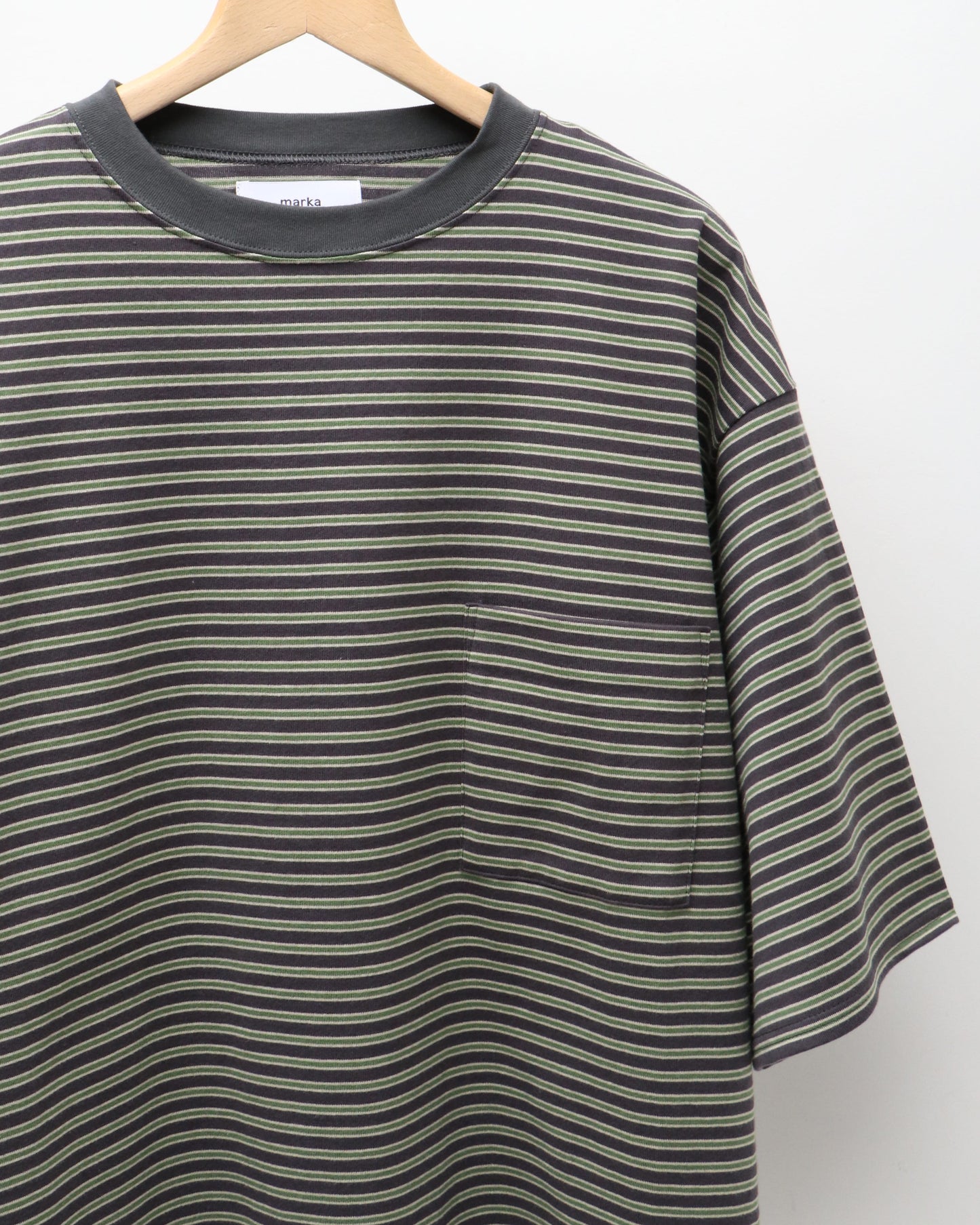 BORDER TEE S/S CHARCOAL