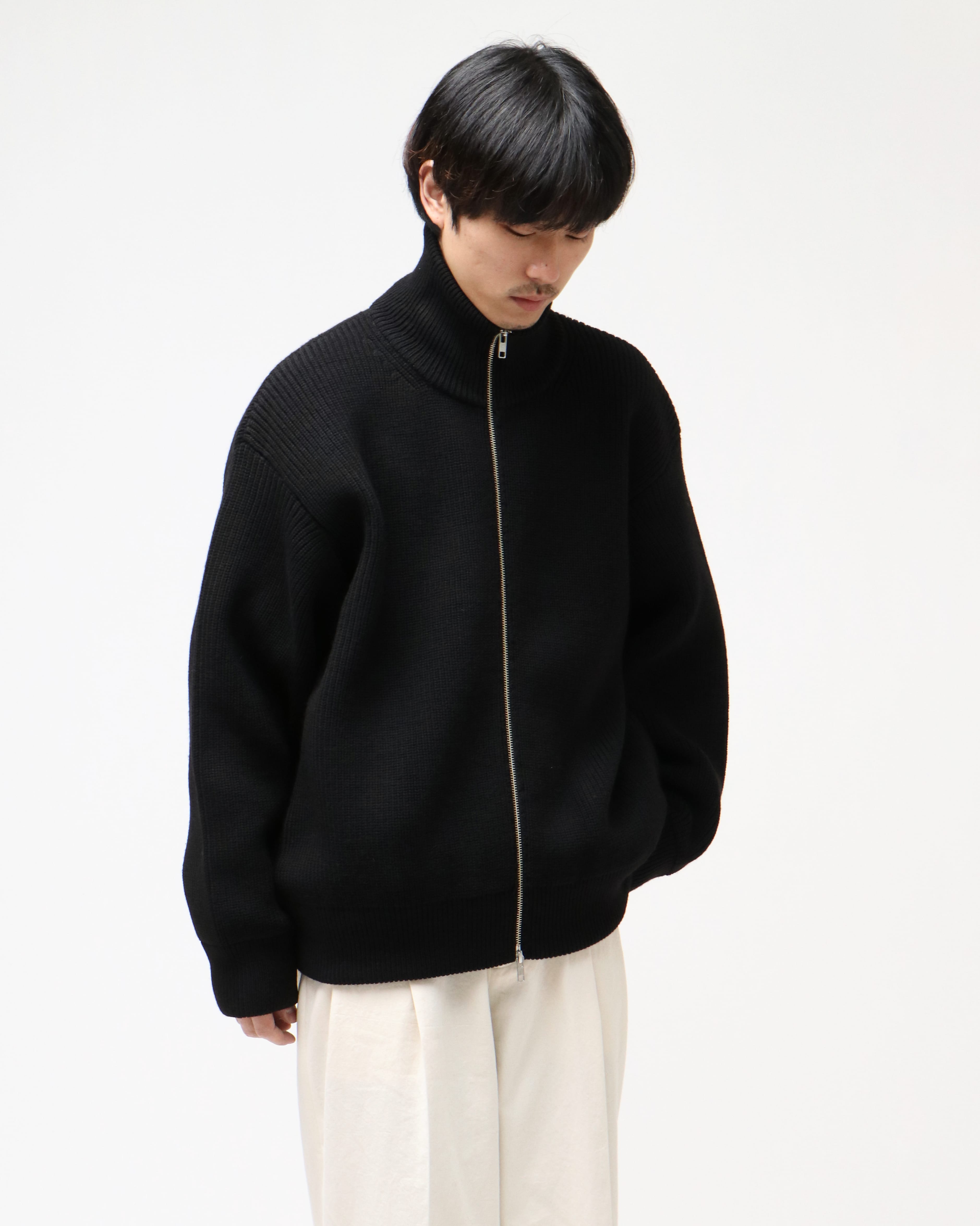 OVERSIZED DRIVERS KNIT ZIP JACKET