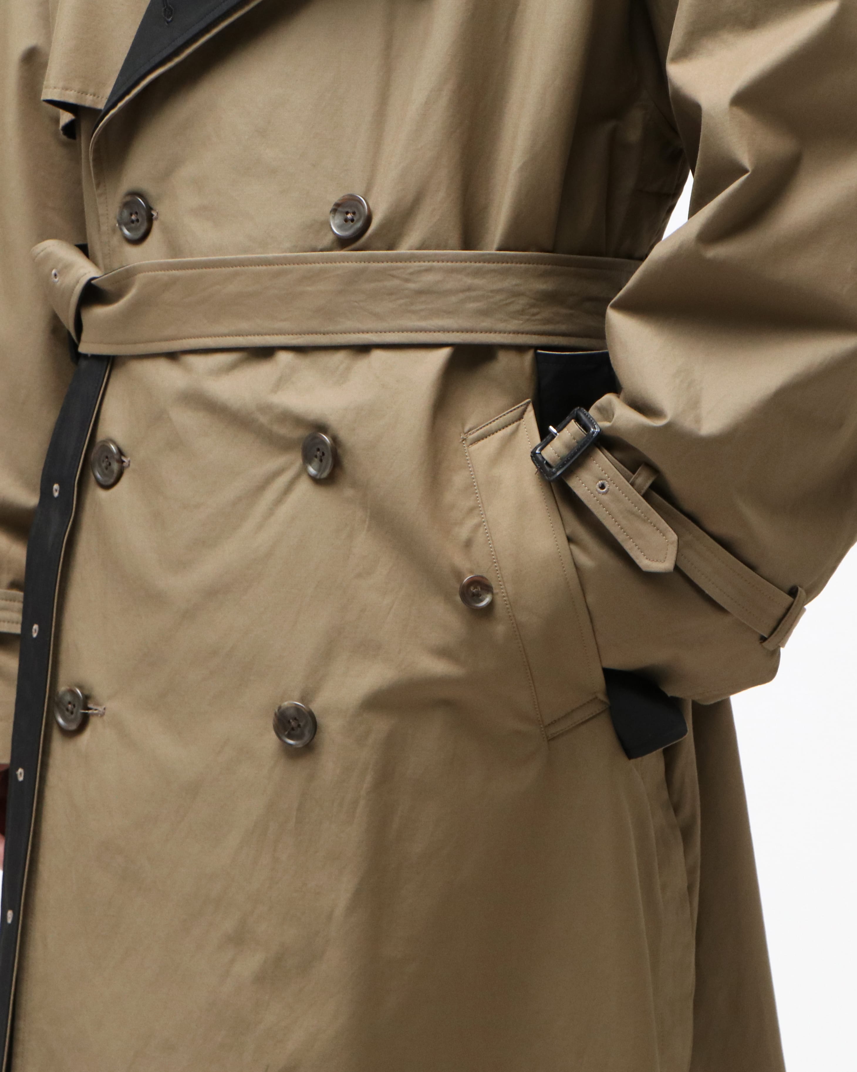 OVERSIZED CONTRAST TRENCH COAT DARK BEIGE – TIME AFTER TIME