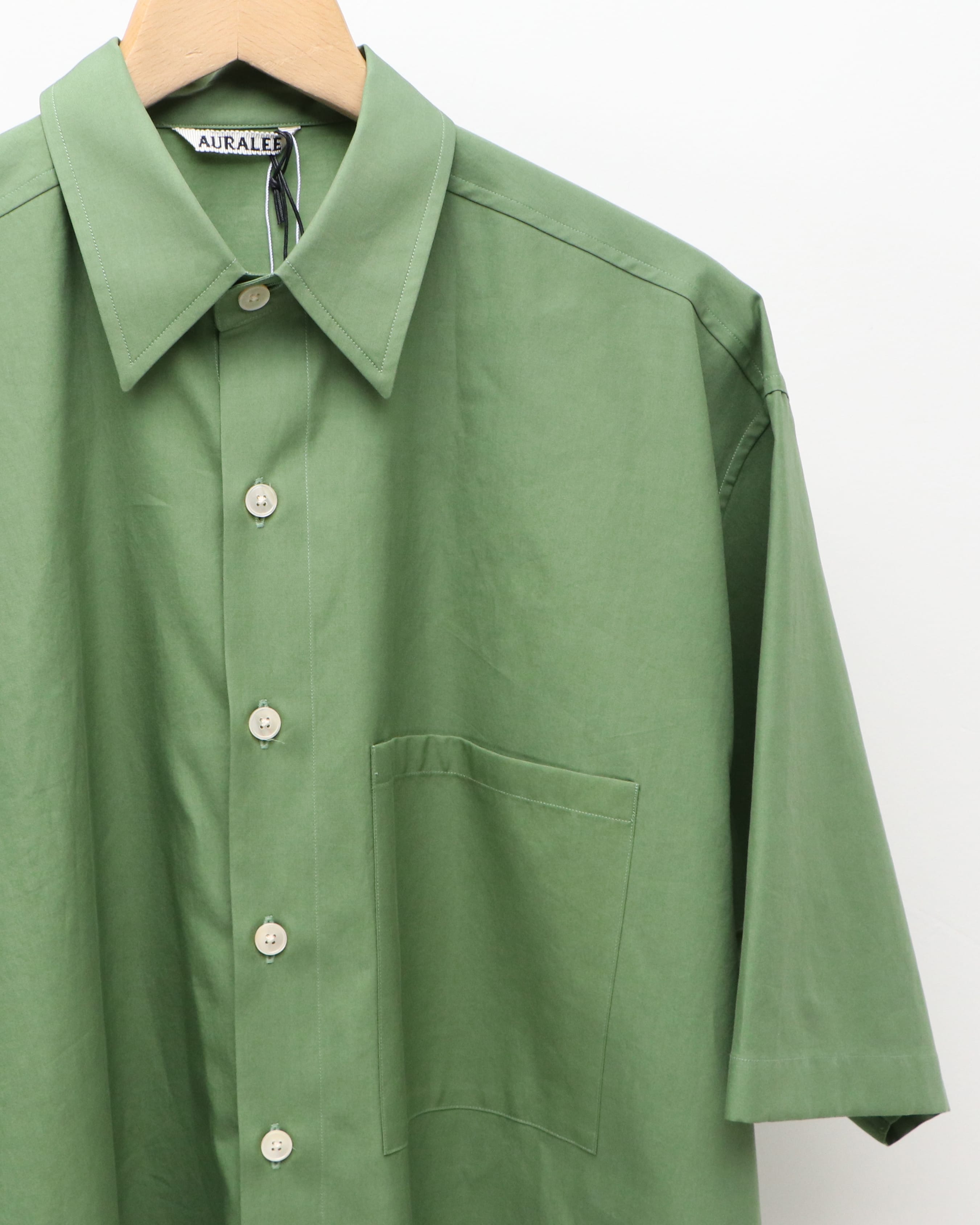 WASHED FINX TWILL BIG HALF SLEEVED SHIRT GREEN – TIME AFTER TIME