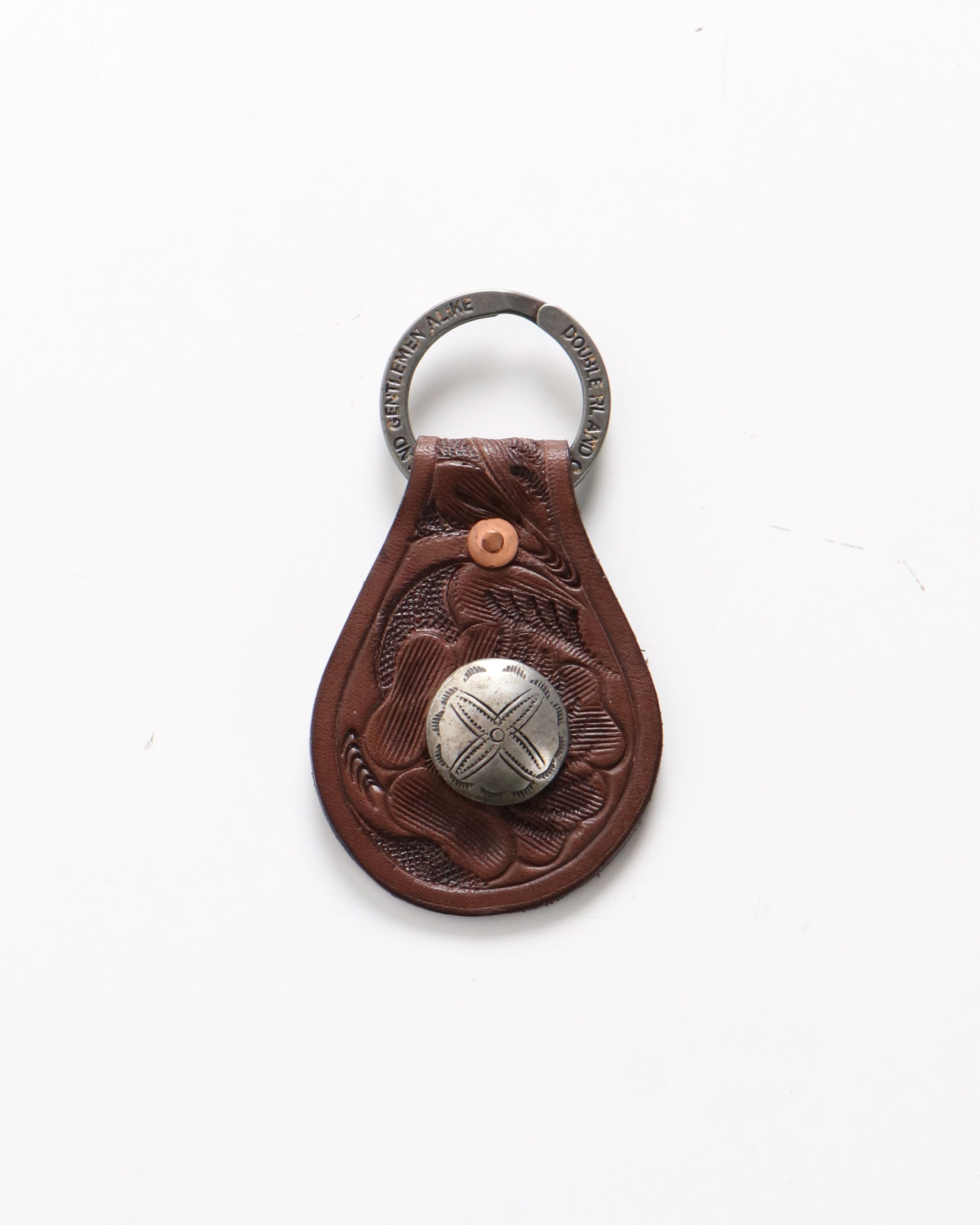 KEY RING-KEYFOB-EMBOSSED LEATHER-VEG – TIME AFTER TIME