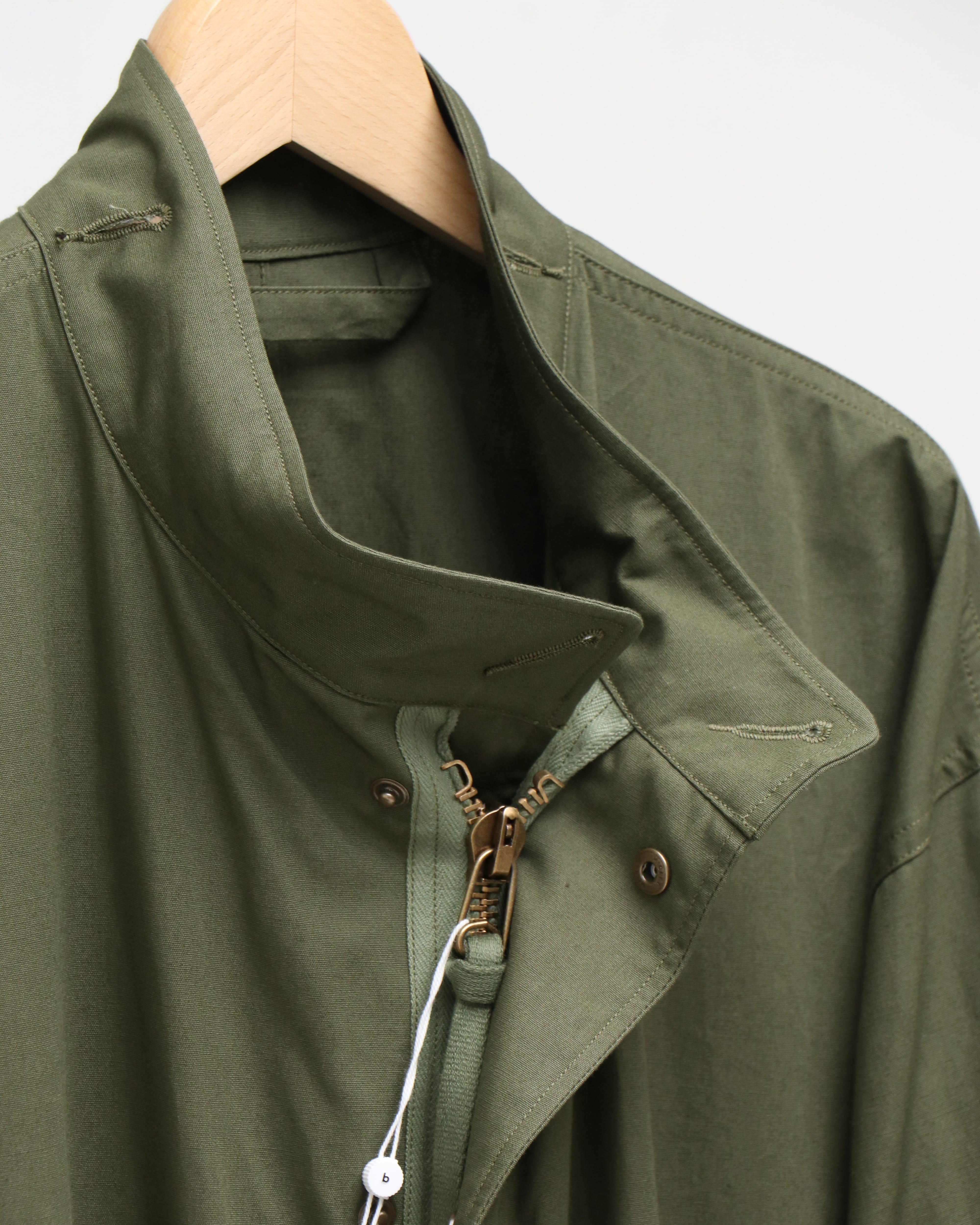 Cotton Poplin 65 Coat OLIVE – TIME AFTER TIME