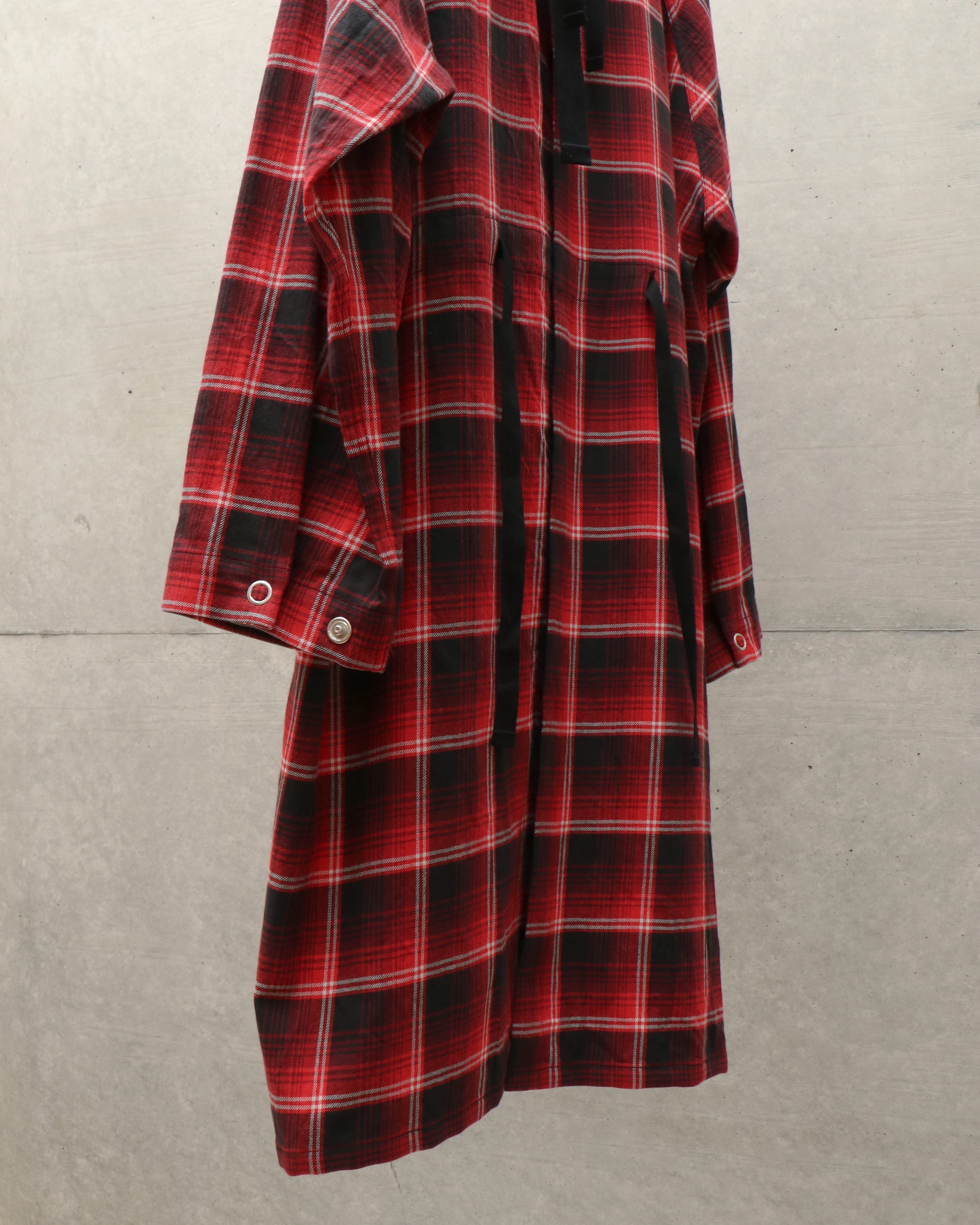 medical gown shirt.(ombre check)