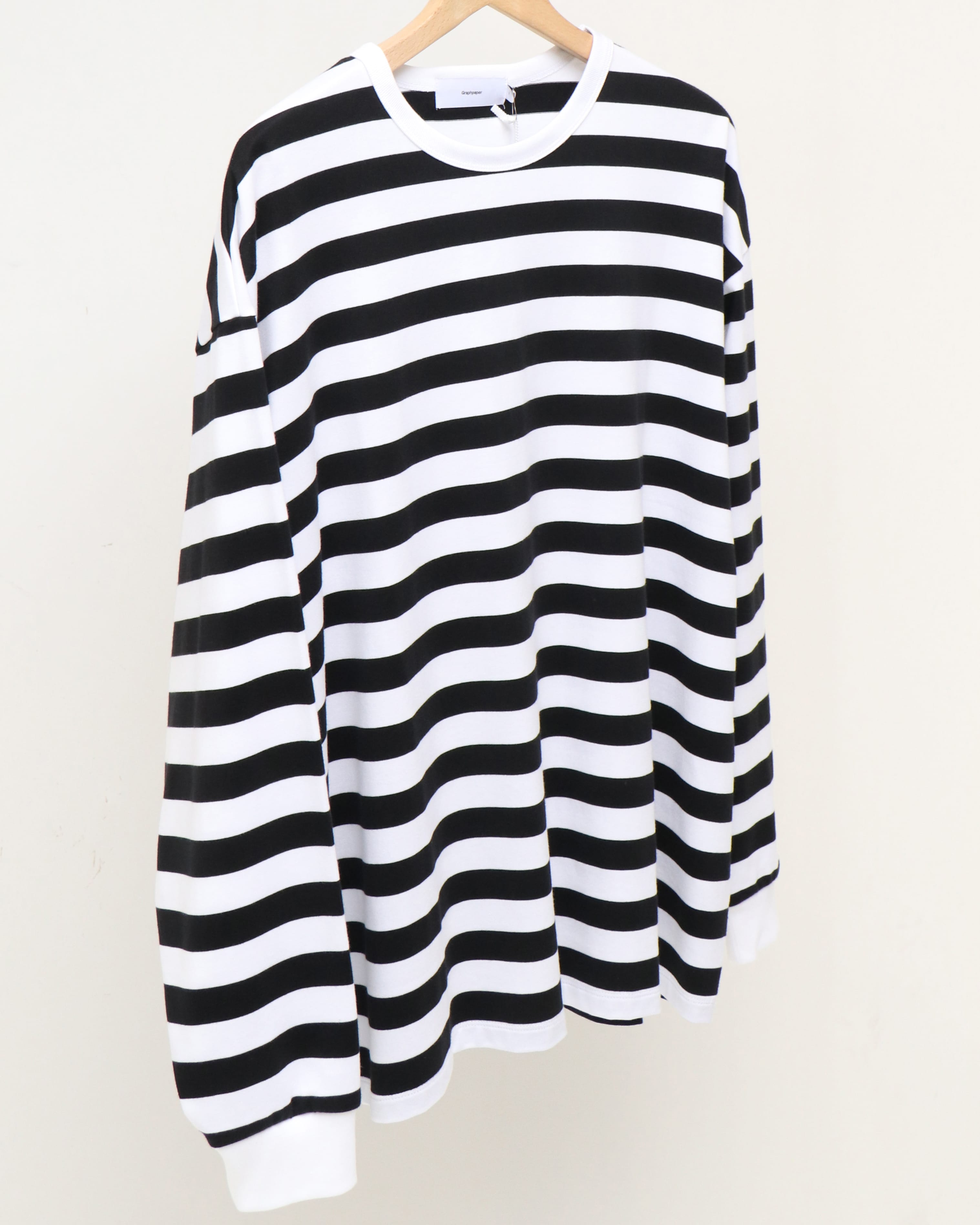 Border L/S Tee WHITE×BLACK