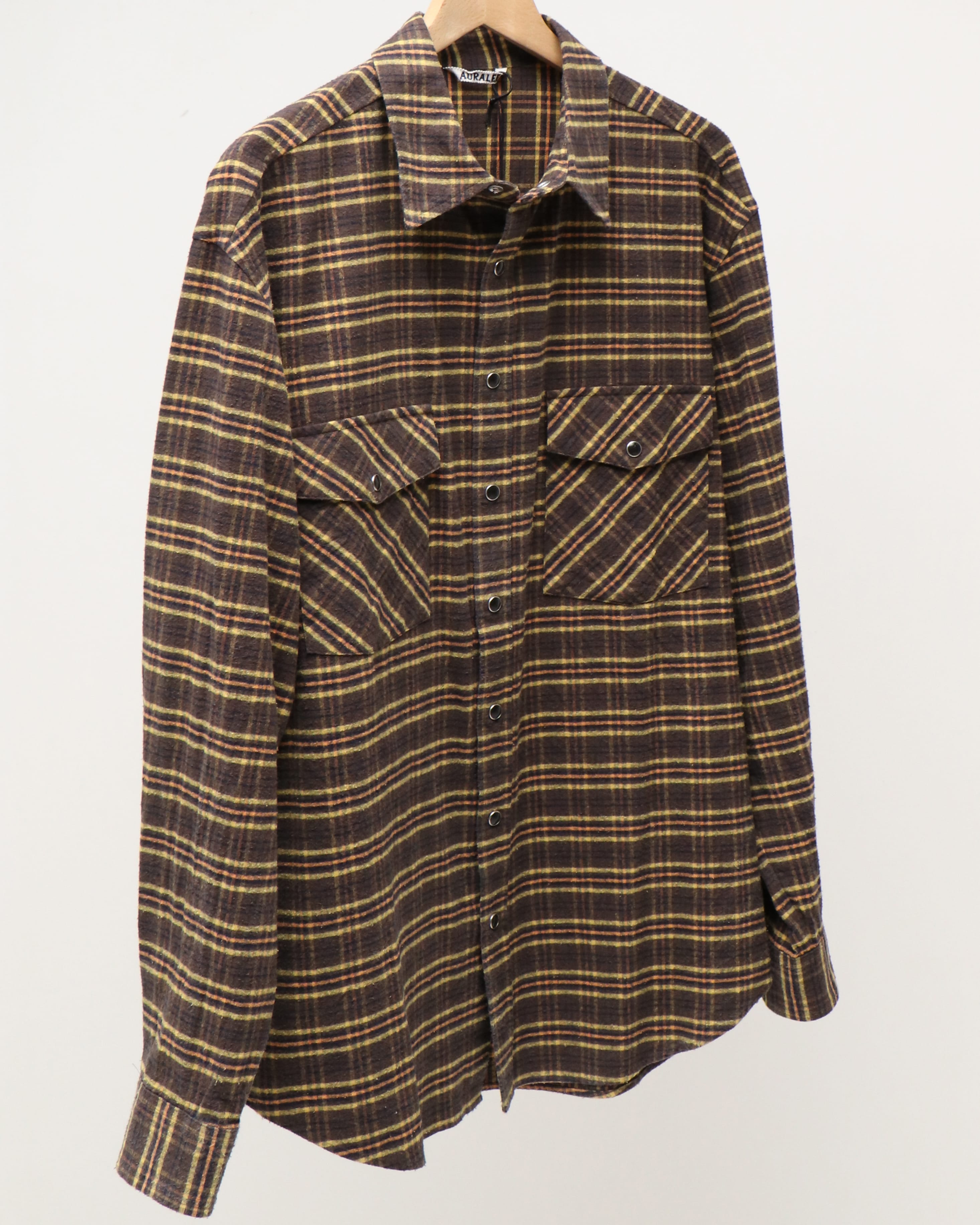SILK COTTON BRUSHED FLANNEL SHIRT BROWN CHECK – TIME AFTER TIME