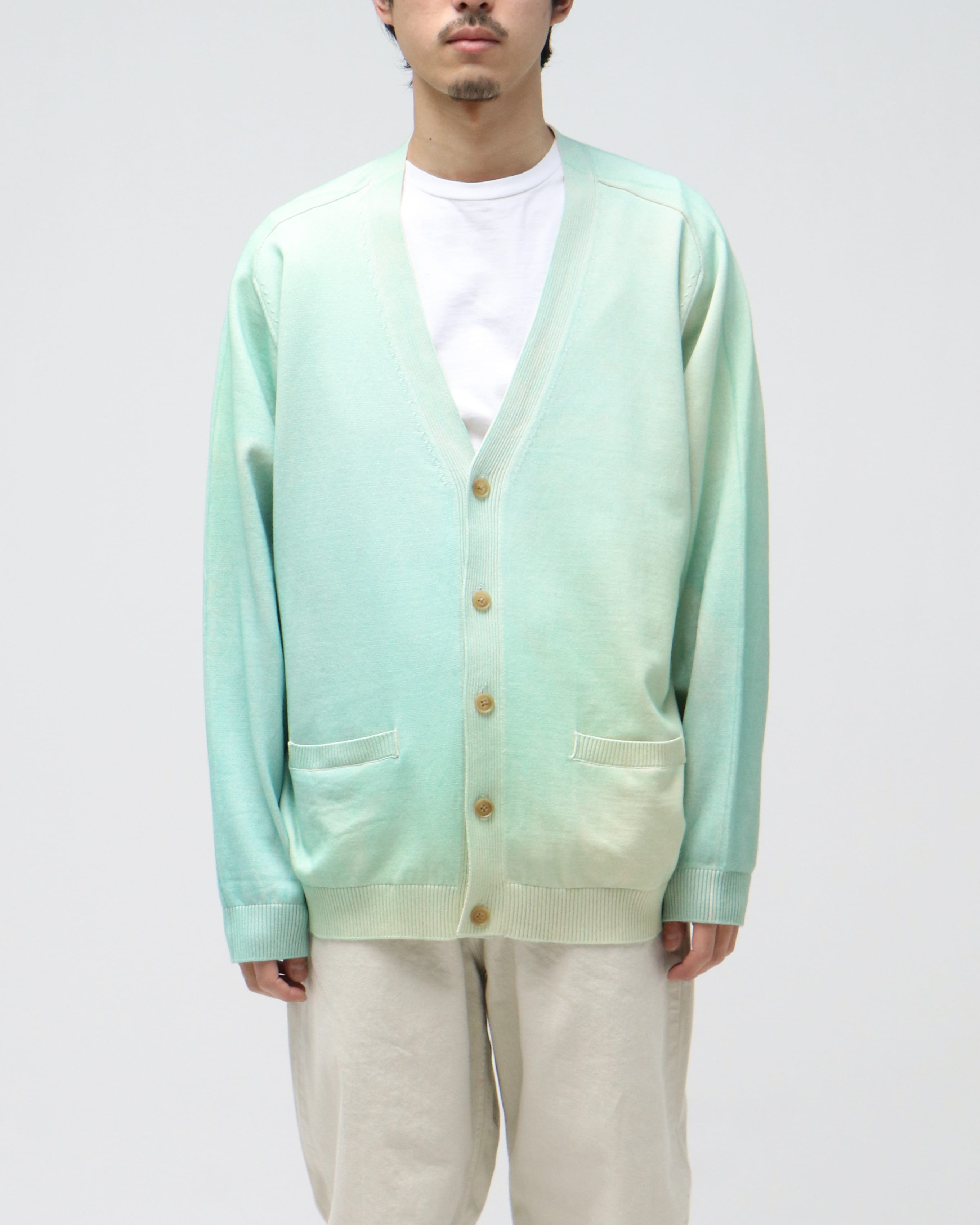 GRADATION PRINTED CARDIGAN MIST GREEN