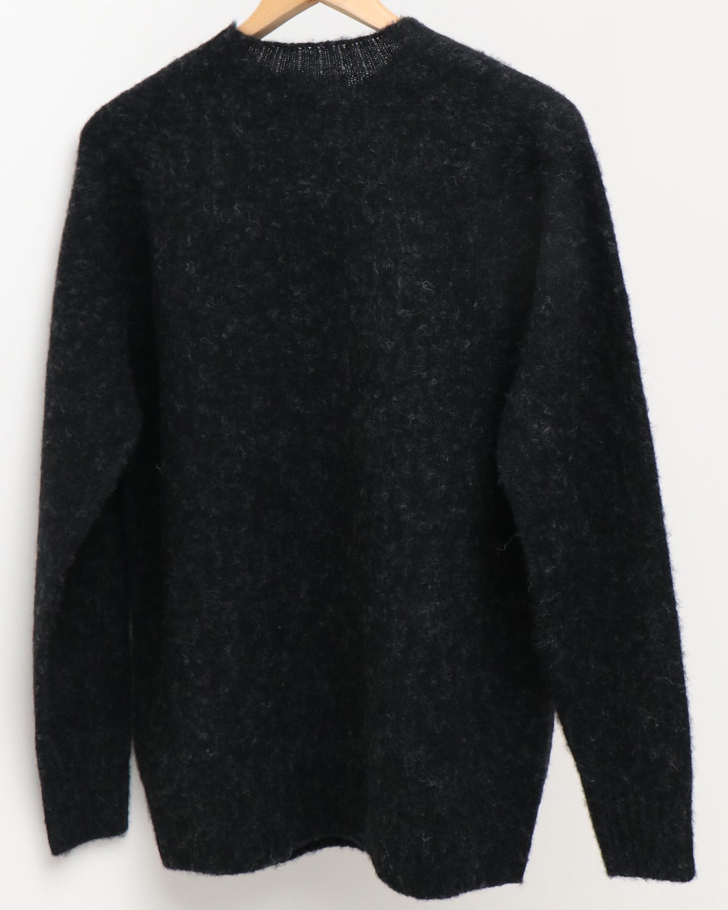 Shetland Wool Brushed Sweater CHARCOAL