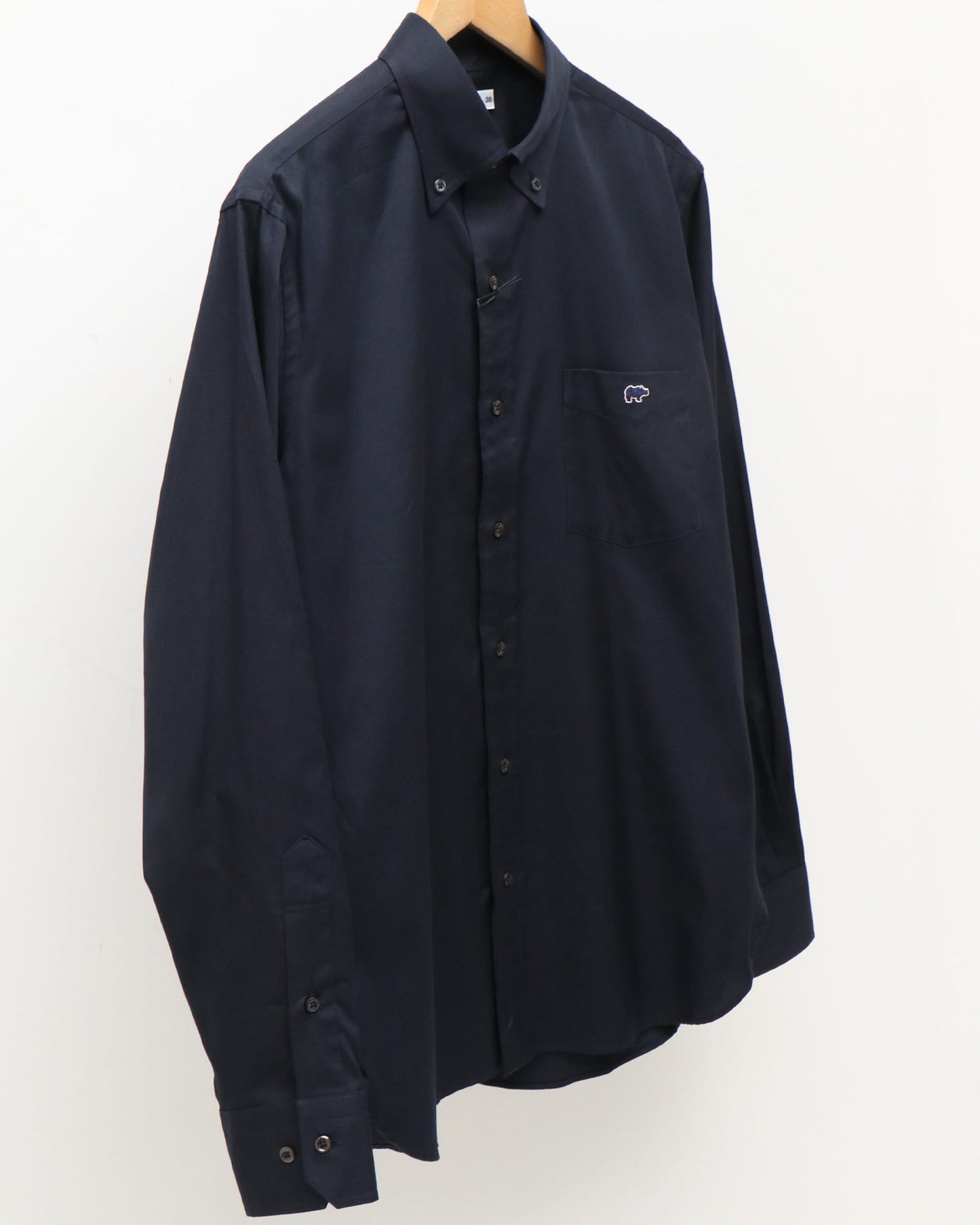 FINX Cotton Oxford B.D Collar Shirt OFF BLACK